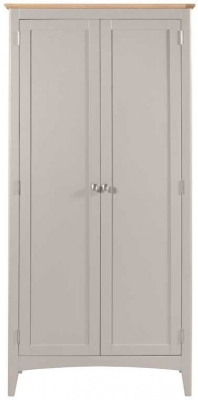 Product photograph of Lowell Grey And Oak Double Wardrobe All Hanging With 2 Doors from Choice Furniture Superstore