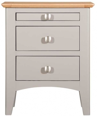 Product photograph of Lowell Grey And Oak Bedside Cabinet 2 Drawers With Pull Out Tray from Choice Furniture Superstore