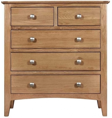 Product photograph of Lowell Natural Oak Chest 2 3 Drawers from Choice Furniture Superstore