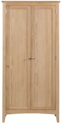 Product photograph of Lowell Natural Oak Double Wardrobe All Hanging With 2 Doors from Choice Furniture Superstore