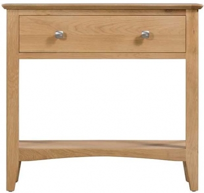 Product photograph of Lowell Natural Oak Console Table With 1 Drawer from Choice Furniture Superstore