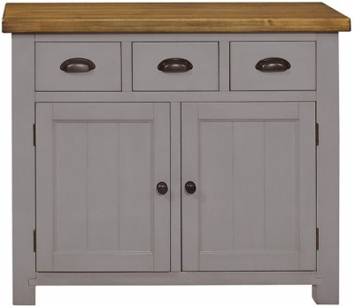 Product photograph of Regatta Grey Painted Pine Small Sideboard 105cm W With 2 Doors And 3 Drawers from Choice Furniture Superstore