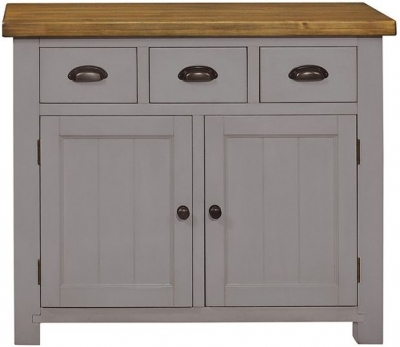 Regatta Grey Painted Pine Small Sideboard, 105cm W with 2 Doors and 3 Drawers