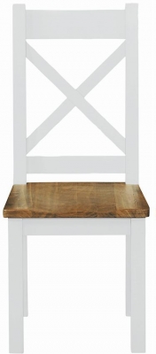 Image of Regatta White Painted Pine Cross Back Dining Chair (Sold in Pairs)