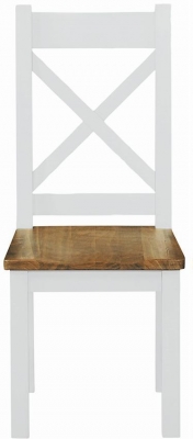 Regatta White Painted Pine Cross Back Dining Chair (Sold in Pairs)