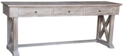 Product photograph of Asbury Whitewashed Console Table With 3 Drawers - Georgian Style from Choice Furniture Superstore