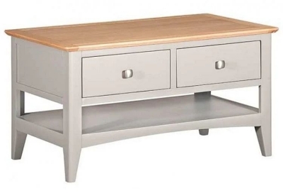 Lowell Grey and Oak Coffee Table with 4 Drawer Storage