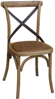 Renton Bentwood Oak Cafe  Dining Chair - Cross Back (Sold in Pairs)