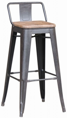 Product photograph of Renton Industrial Old Elm Barstool Sold In Pairs from Choice Furniture Superstore