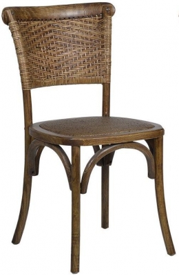 Product photograph of Renton Bentwood Oak Cafe Woven Back Dining Chair Sold In Pairs from Choice Furniture Superstore