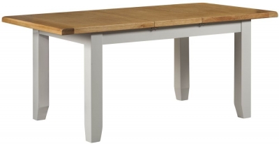 Product photograph of Lundy Grey And Oak Dining Table Seats 4 To 6 Diners 140cm To 180cm Extending Rectangular Top from Choice Furniture Superstore