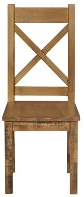 Product photograph of Regatta Rustic Pine Cross Back Dining Chair Sold In Pairs from Choice Furniture Superstore
