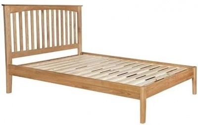 Product photograph of Lowell Natural Oak Bed Frame Low Foot End With Slatted Headboard from Choice Furniture Superstore