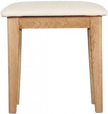 Product photograph of Lowell Natural Oak Dressing Table Stool With Padded Seat from Choice Furniture Superstore