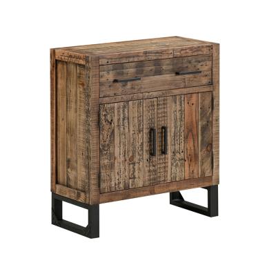 Preston Industrial Style Rustic 2 Door Small Sideboard 78cm