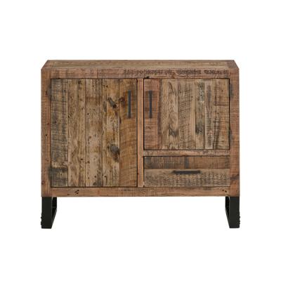 Preston Industrial Style Rustic 2 Door Small Sideboard 99cm