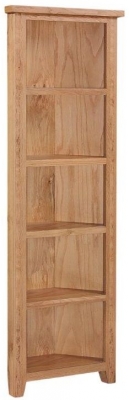 Product photograph of Appleby Petite Oak Corner Bookcase 180cm Tall from Choice Furniture Superstore