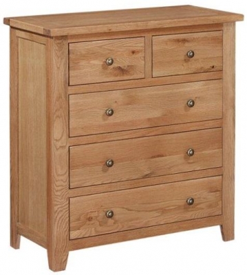 Product photograph of Appleby Petite Oak Chest Of Drawer 2 3 Drawers from Choice Furniture Superstore