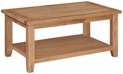 Product photograph of Appleby Petite Oak Coffee Table With 1 Shelf from Choice Furniture Superstore