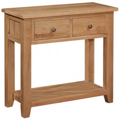Product photograph of Appleby Petite Oak Console Table With 2 Drawers from Choice Furniture Superstore