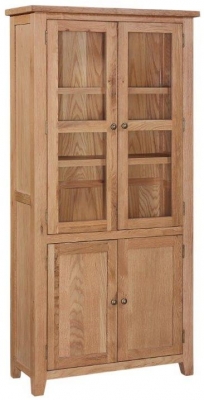 Appleby Petite Oak Glazed Display Cabinet, 2 Glass Doors and 2 Shelves