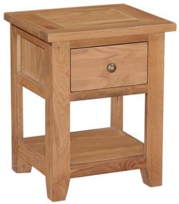 Product photograph of Appleby Petite Oak Lamp Table - 1 Drawer Storage from Choice Furniture Superstore