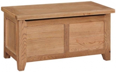 Product photograph of Appleby Oak Blanket Box Ottoman Style Storage Chest With Top Lid Opening from Choice Furniture Superstore