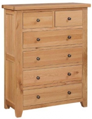 Product photograph of Appleby Oak Chest Of Drawer 2 4 Drawers from Choice Furniture Superstore