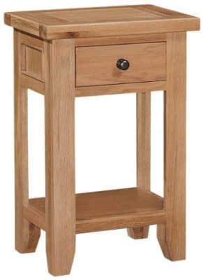 Product photograph of Appleby Oak Narrow Hallway Console Table With 1 Drawer from Choice Furniture Superstore