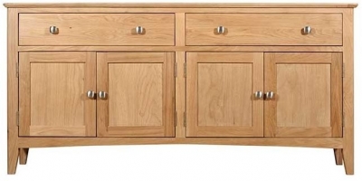 Product photograph of Lowell Natural Oak Large Sideboard 160cm W With 4 Doors And 2 Drawers from Choice Furniture Superstore