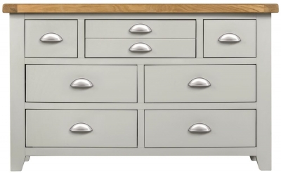Product photograph of Lundy Grey And Oak Wide Chest 3 4 Drawers from Choice Furniture Superstore
