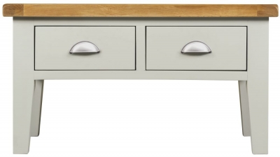 Lundy Grey and Oak Coffee Table with 2 Drawers Storage