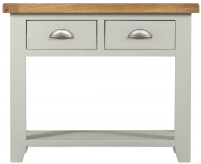 Product photograph of Lundy Grey And Oak Narrow Console Table With 2 Drawers from Choice Furniture Superstore