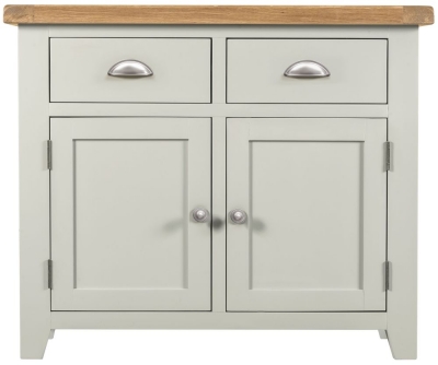 Product photograph of Lundy Grey And Oak Small Sideboard 97cm W With 2 Doors And 2 Drawers from Choice Furniture Superstore