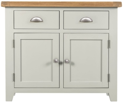 Lundy Grey and Oak Small Sideboard, 97cm W with 2 Doors and 2 Drawers