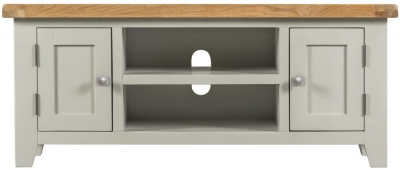 Product photograph of Lundy Grey And Oak Extra Large Tv Unit 180cm W With Storage For Television Upto 65in Plasma from Choice Furniture Superstore