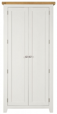 Product photograph of Lundy White And Oak Double Wardrobe All Hanging With 2 Doors from Choice Furniture Superstore