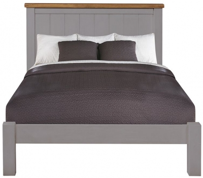 Product photograph of Regatta Grey Painted Pine Bed Frame Low Foot End from Choice Furniture Superstore