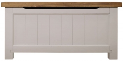 Product photograph of Regatta Grey Painted Pine Ottoman Storage Box For Blanket Storage In Bedroom from Choice Furniture Superstore