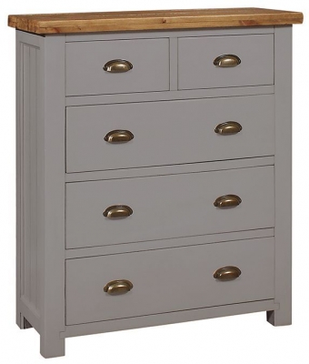 Product photograph of Regatta Grey Painted Pine Chest 2 3 Drawers from Choice Furniture Superstore