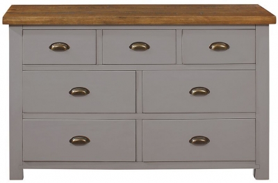 Product photograph of Regatta Grey Painted Pine Wide Chest 3 4 Drawers from Choice Furniture Superstore