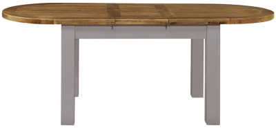 Regatta Grey Painted Pine Dining Table, Seats 6 to 8 Diners, 180cm to 220cm Extending Oval Top