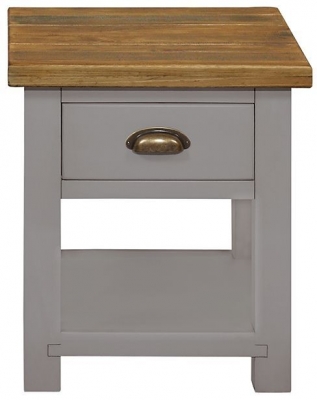 Product photograph of Regatta Grey Painted Pine Lamp Table With 1 Storage Drawer from Choice Furniture Superstore