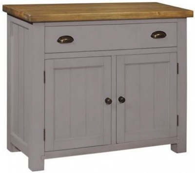 Regatta Grey Painted Pine Small Sideboard, 90cm W with 2 Doors and 1 Drawer