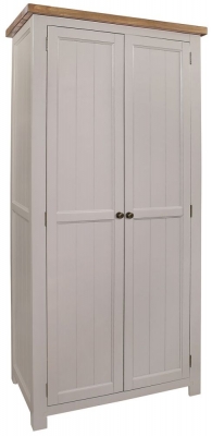 Product photograph of Regatta Grey Painted Pine Double Wardrobe All Hanging With 2 Doors from Choice Furniture Superstore