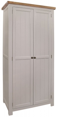 Regatta Grey Painted Pine Double Wardrobe, All Hanging with 2 Doors