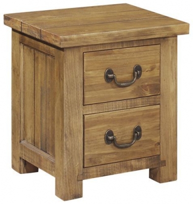 Product photograph of Regatta Rustic Pine Bedside Cabinet 2 Drawers from Choice Furniture Superstore