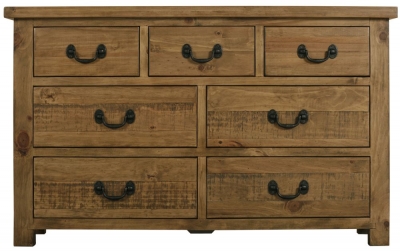 Product photograph of Regatta Rustic Pine Wide Chest 3 4 Drawers from Choice Furniture Superstore