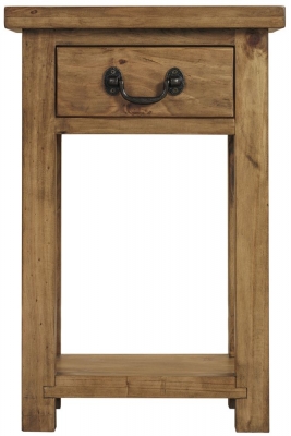 Product photograph of Regatta Rustic Pine Narrow Hallway Console Table With 1 Drawer from Choice Furniture Superstore