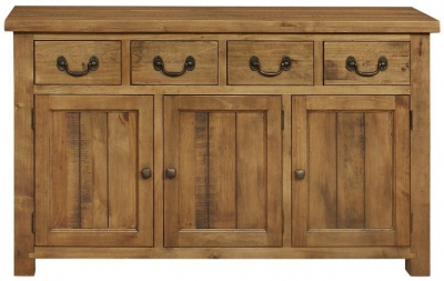 Product photograph of Regatta Rustic Pine Medium Sideboard 149cm W With 3 Doors And 4 Drawers from Choice Furniture Superstore